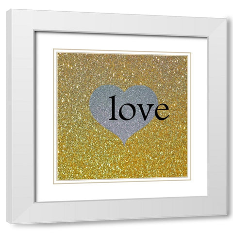Love Gold 2 White Modern Wood Framed Art Print with Double Matting by Phillip, Jamie