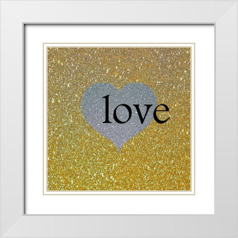 Love Gold 2 White Modern Wood Framed Art Print with Double Matting by Phillip, Jamie