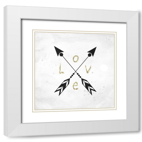 Love Direction White Modern Wood Framed Art Print with Double Matting by Phillip, Jamie