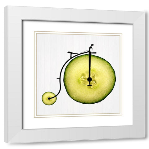 Cucumber Bike White Modern Wood Framed Art Print with Double Matting by Phillip, Jamie