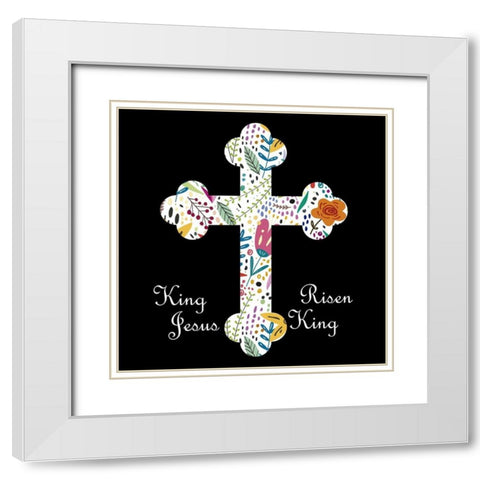 King Jesus White Modern Wood Framed Art Print with Double Matting by Phillip, Jamie