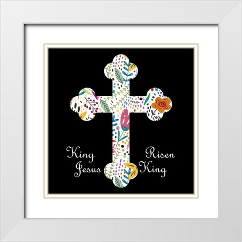King Jesus White Modern Wood Framed Art Print with Double Matting by Phillip, Jamie