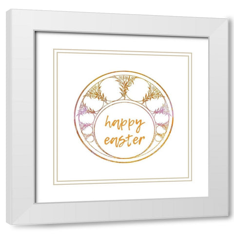 Happy Easter White Modern Wood Framed Art Print with Double Matting by Phillip, Jamie