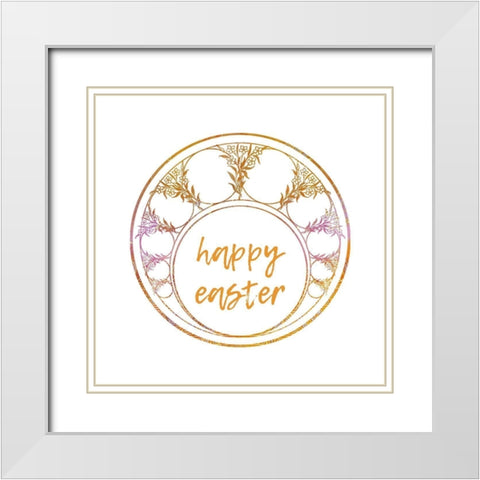 Happy Easter White Modern Wood Framed Art Print with Double Matting by Phillip, Jamie