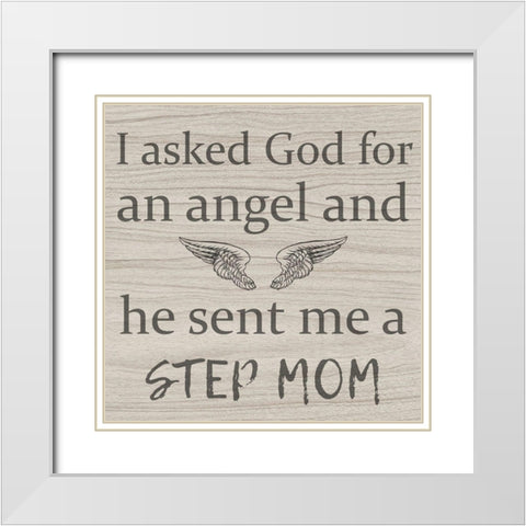 Angel Mom White Modern Wood Framed Art Print with Double Matting by Phillip, Jamie