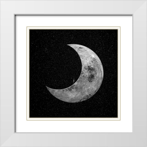 Night Moon White Modern Wood Framed Art Print with Double Matting by Phillip, Jamie