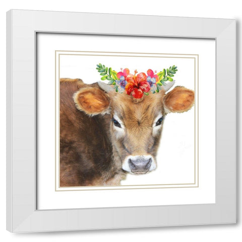 Flower Power White Modern Wood Framed Art Print with Double Matting by Phillip, Jamie