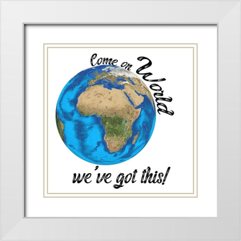 World 1 White Modern Wood Framed Art Print with Double Matting by Phillip, Jamie