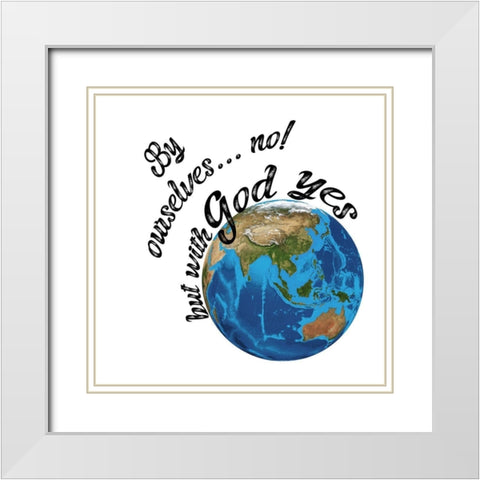 World 2 White Modern Wood Framed Art Print with Double Matting by Phillip, Jamie