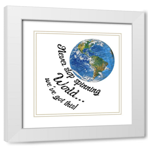 World 3 White Modern Wood Framed Art Print with Double Matting by Phillip, Jamie