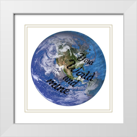 World 4 White Modern Wood Framed Art Print with Double Matting by Phillip, Jamie