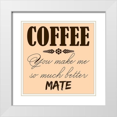 Coffee Mate 1 White Modern Wood Framed Art Print with Double Matting by Phillip, Jamie
