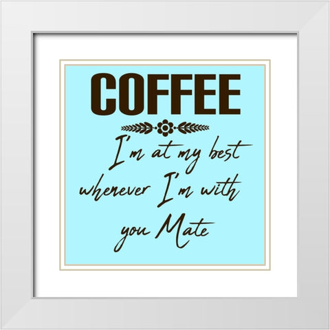 Coffee Mate 2 White Modern Wood Framed Art Print with Double Matting by Phillip, Jamie