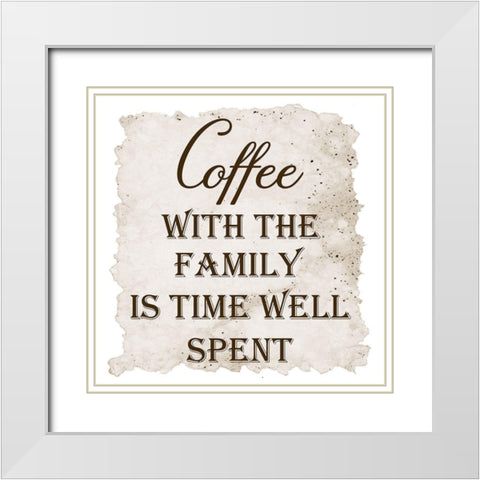 Coffee Time White Modern Wood Framed Art Print with Double Matting by Phillip, Jamie