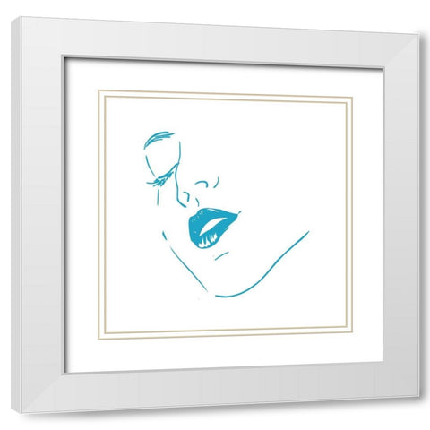 Facial White Modern Wood Framed Art Print with Double Matting by Phillip, Jamie