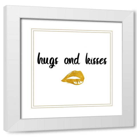 Hugs And Kisses White Modern Wood Framed Art Print with Double Matting by Phillip, Jamie