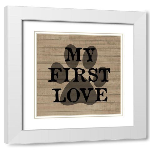 First Love White Modern Wood Framed Art Print with Double Matting by Phillip, Jamie