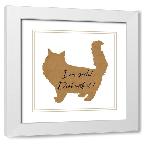 Spoiled Cat White Modern Wood Framed Art Print with Double Matting by Phillip, Jamie