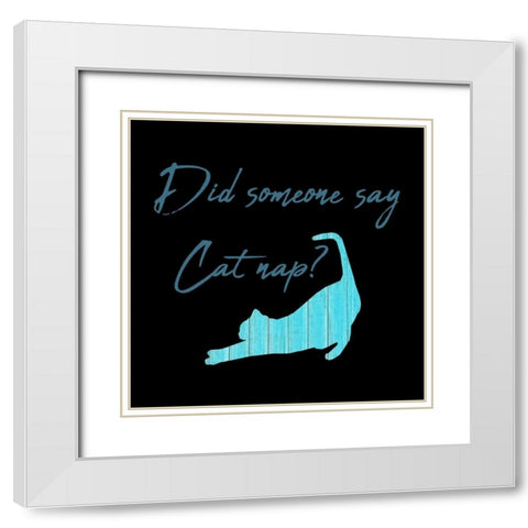 Cat Nap White Modern Wood Framed Art Print with Double Matting by Phillip, Jamie