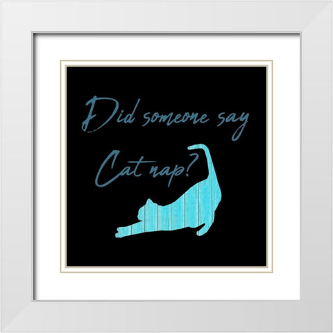 Cat Nap White Modern Wood Framed Art Print with Double Matting by Phillip, Jamie
