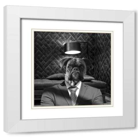 Ruff Top 2 White Modern Wood Framed Art Print with Double Matting by Phillip, Jamie