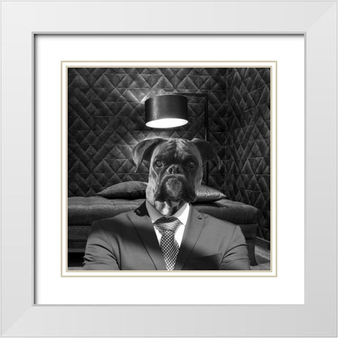 Ruff Top 2 White Modern Wood Framed Art Print with Double Matting by Phillip, Jamie