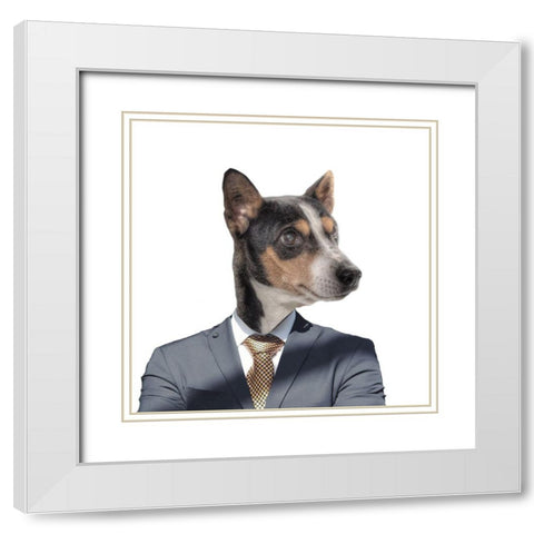 Ruff Top 3 White Modern Wood Framed Art Print with Double Matting by Phillip, Jamie