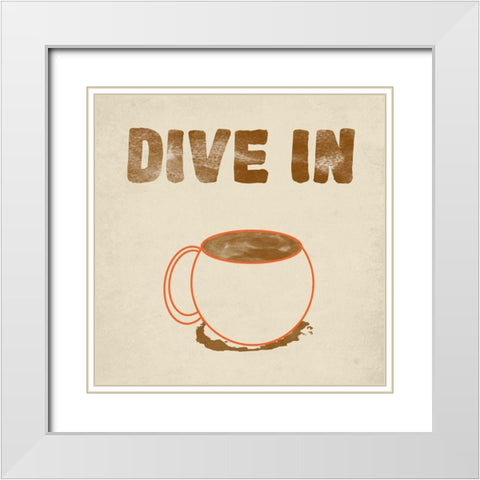 Coffee Dive White Modern Wood Framed Art Print with Double Matting by Phillip, Jamie