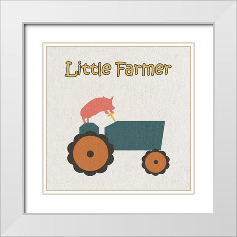 Little Farmer 2 White Modern Wood Framed Art Print with Double Matting by Phillip, Jamie