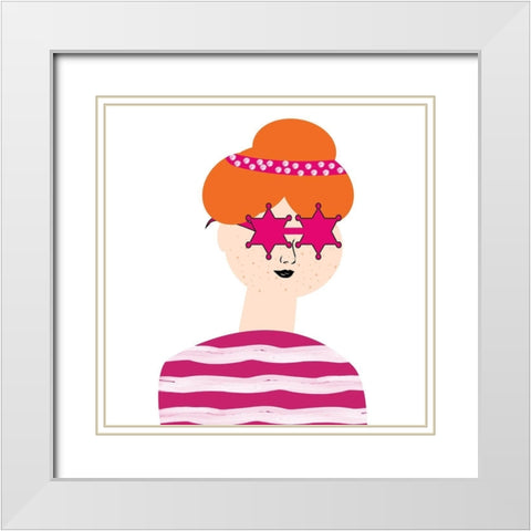Girly 1 White Modern Wood Framed Art Print with Double Matting by Phillip, Jamie