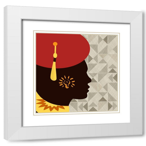 African Man 2 White Modern Wood Framed Art Print with Double Matting by Phillip, Jamie