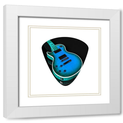 Guitar Pick White Modern Wood Framed Art Print with Double Matting by Phillip, Jamie