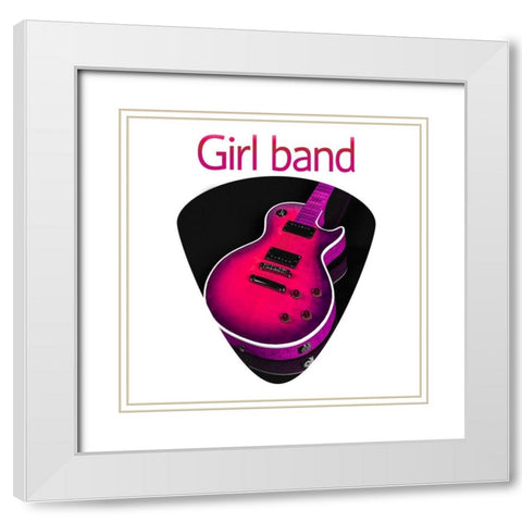 Girl Band White Modern Wood Framed Art Print with Double Matting by Phillip, Jamie