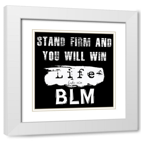 Scripture BLM 2 White Modern Wood Framed Art Print with Double Matting by Phillip, Jamie