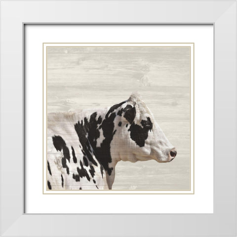 Moo 2 White Modern Wood Framed Art Print with Double Matting by Phillip, Jamie