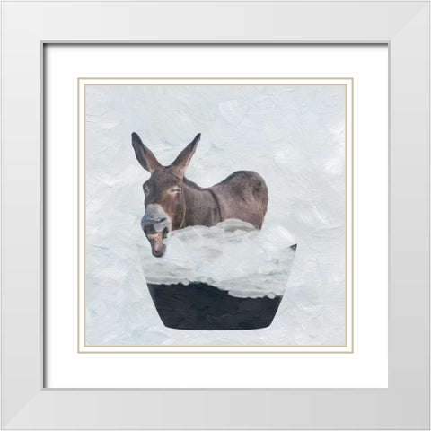 Donkey Shower White Modern Wood Framed Art Print with Double Matting by Phillip, Jamie