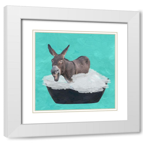 In The Tub White Modern Wood Framed Art Print with Double Matting by Phillip, Jamie