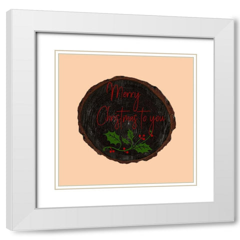 Merry Christmas White Modern Wood Framed Art Print with Double Matting by Phillip, Jamie
