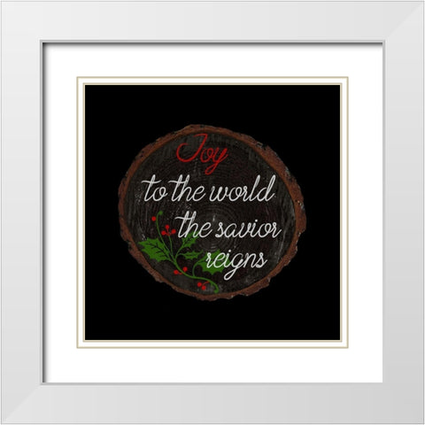 Joy To The World White Modern Wood Framed Art Print with Double Matting by Phillip, Jamie