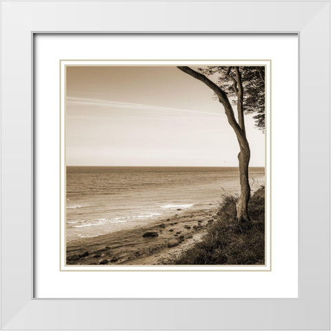 Seascape White Modern Wood Framed Art Print with Double Matting by Phillip, Jamie