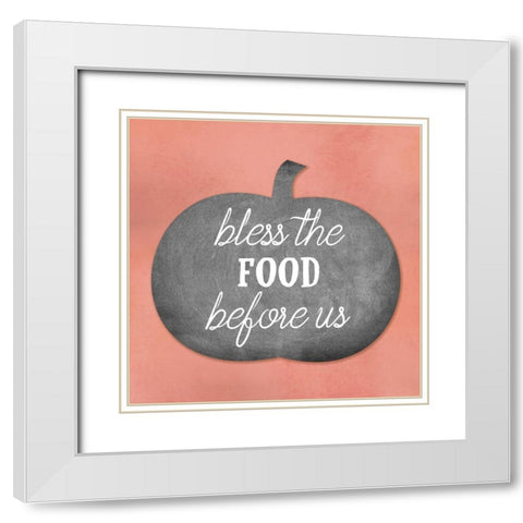 Bless The Food White Modern Wood Framed Art Print with Double Matting by Phillip, Jamie