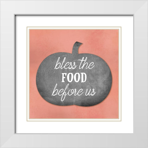Bless The Food White Modern Wood Framed Art Print with Double Matting by Phillip, Jamie