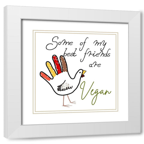 Hand Turkey White Modern Wood Framed Art Print with Double Matting by Phillip, Jamie
