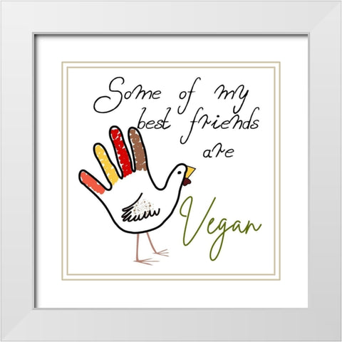 Hand Turkey White Modern Wood Framed Art Print with Double Matting by Phillip, Jamie