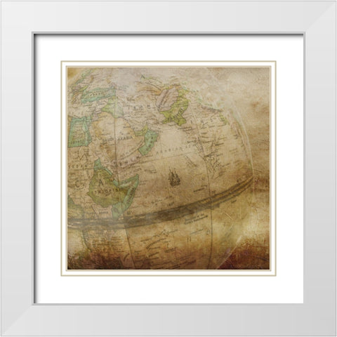 Around The World White Modern Wood Framed Art Print with Double Matting by Phillip, Jamie