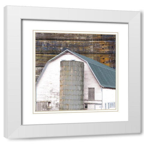 Farmhouse White Modern Wood Framed Art Print with Double Matting by Phillip, Jamie