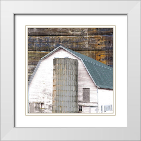 Farmhouse White Modern Wood Framed Art Print with Double Matting by Phillip, Jamie
