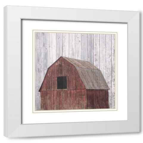 Farmhouse 3 White Modern Wood Framed Art Print with Double Matting by Phillip, Jamie