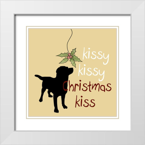 Christmas Dog White Modern Wood Framed Art Print with Double Matting by Phillip, Jamie