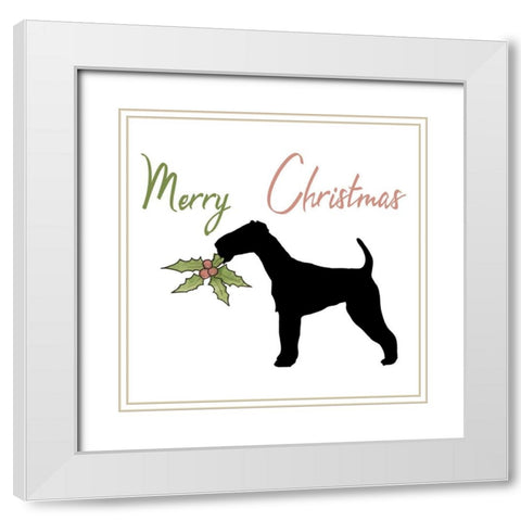 Christmas Dog 2 White Modern Wood Framed Art Print with Double Matting by Phillip, Jamie